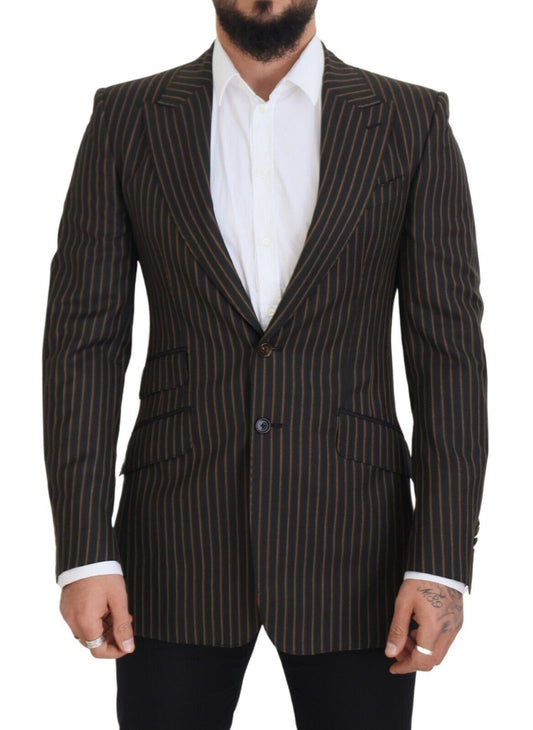 Dolce &amp; Gabbana Blazer simple boutonnage à rayures marron noir