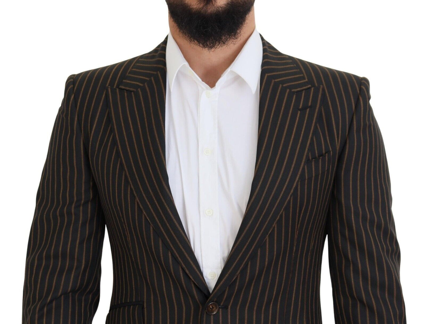 Dolce &amp; Gabbana Blazer simple boutonnage à rayures marron noir