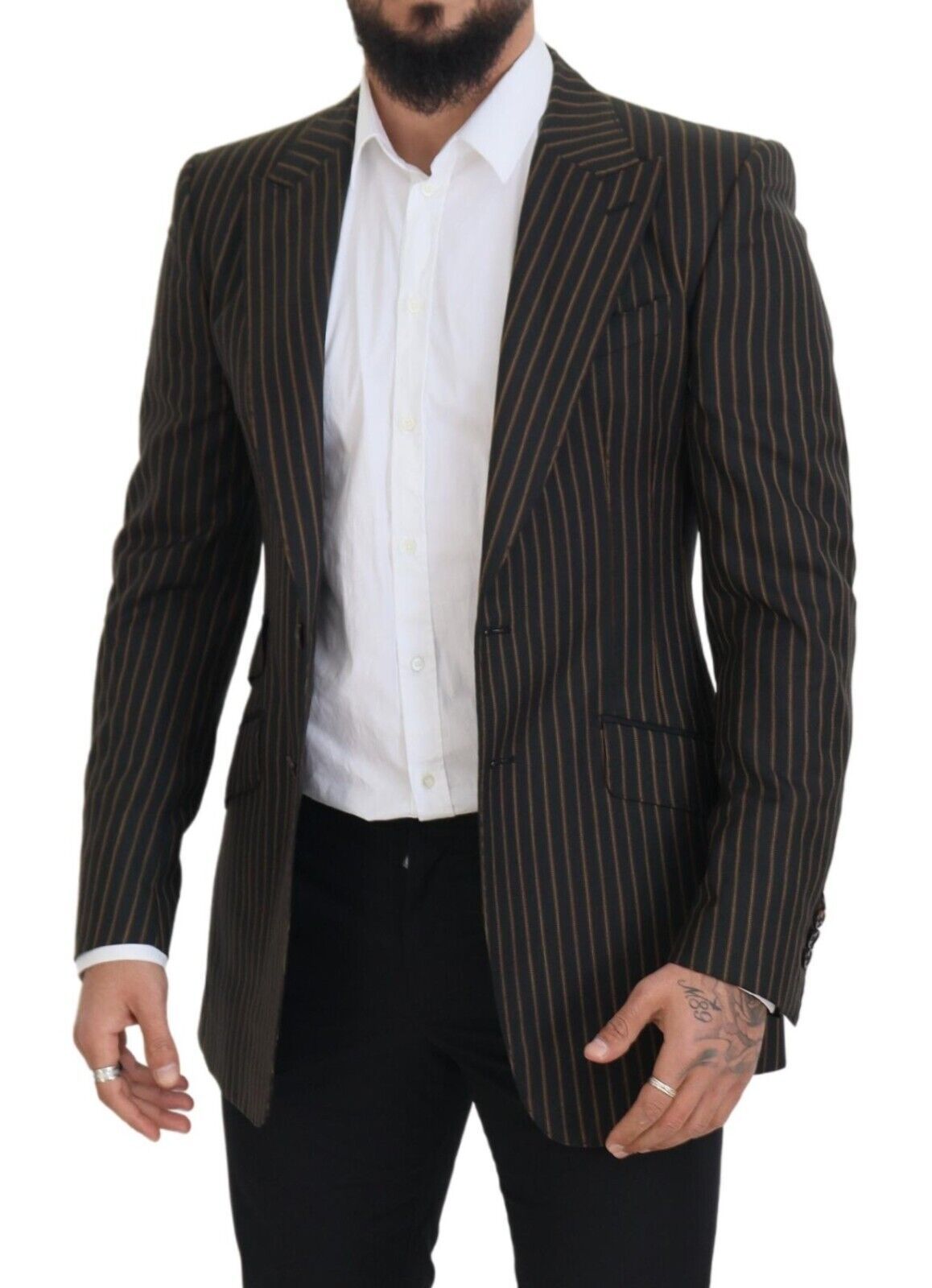 Dolce &amp; Gabbana Blazer simple boutonnage à rayures marron noir