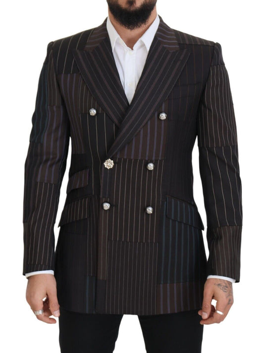 Dolce &amp; Gabbana Blazer SICILIA à rayures patchwork multicolores