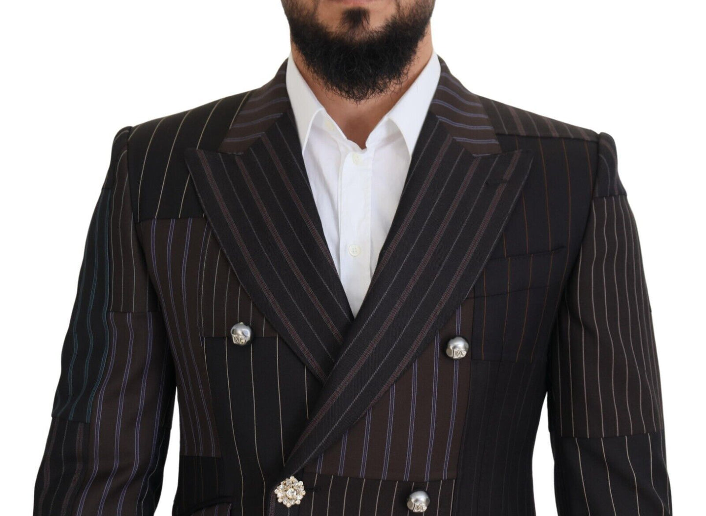 Dolce &amp; Gabbana Blazer SICILIA à rayures patchwork multicolores