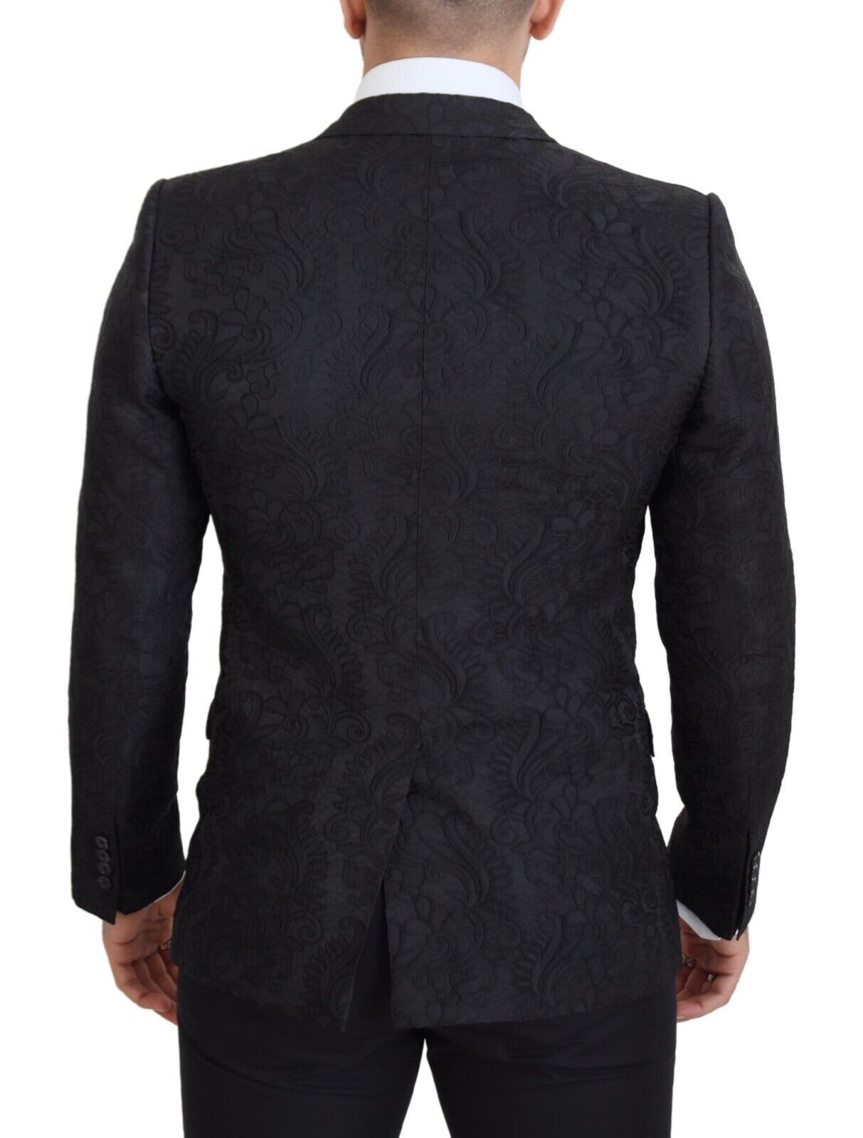 Dolce &amp; Gabbana Blazer MARTINI à simple boutonnage en jacquard fleuri noir