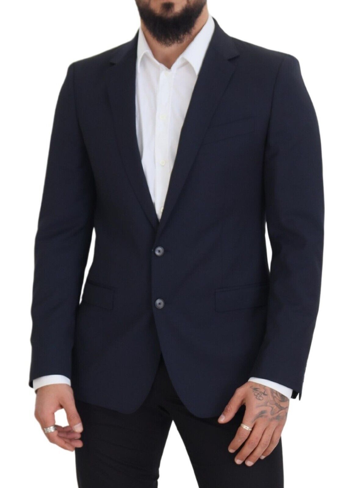 Dolce &amp; Gabbana Dunkelblauer einreihiger MARTINI-Blazer aus Wolle