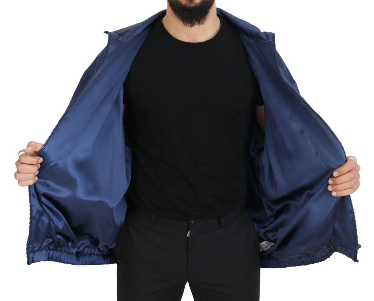 Veste KHALED à fermeture éclair complète avec patch héraldique bleu Dolce &amp; Gabbana