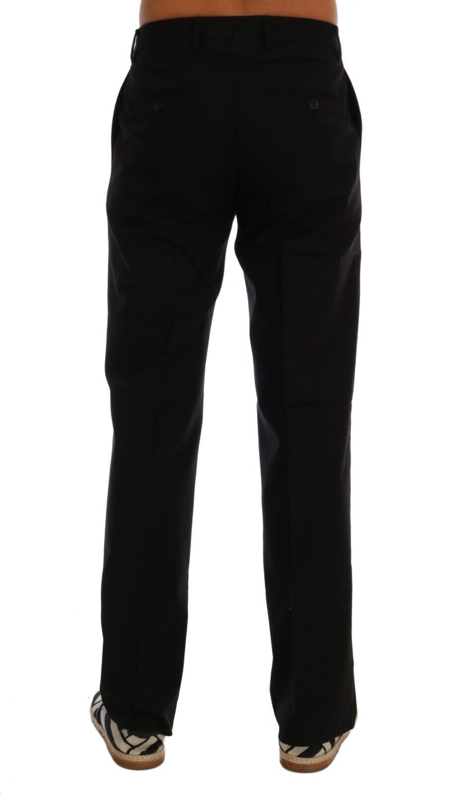 Dolce &amp; Gabbana Pantalon droit en coton noir pour homme