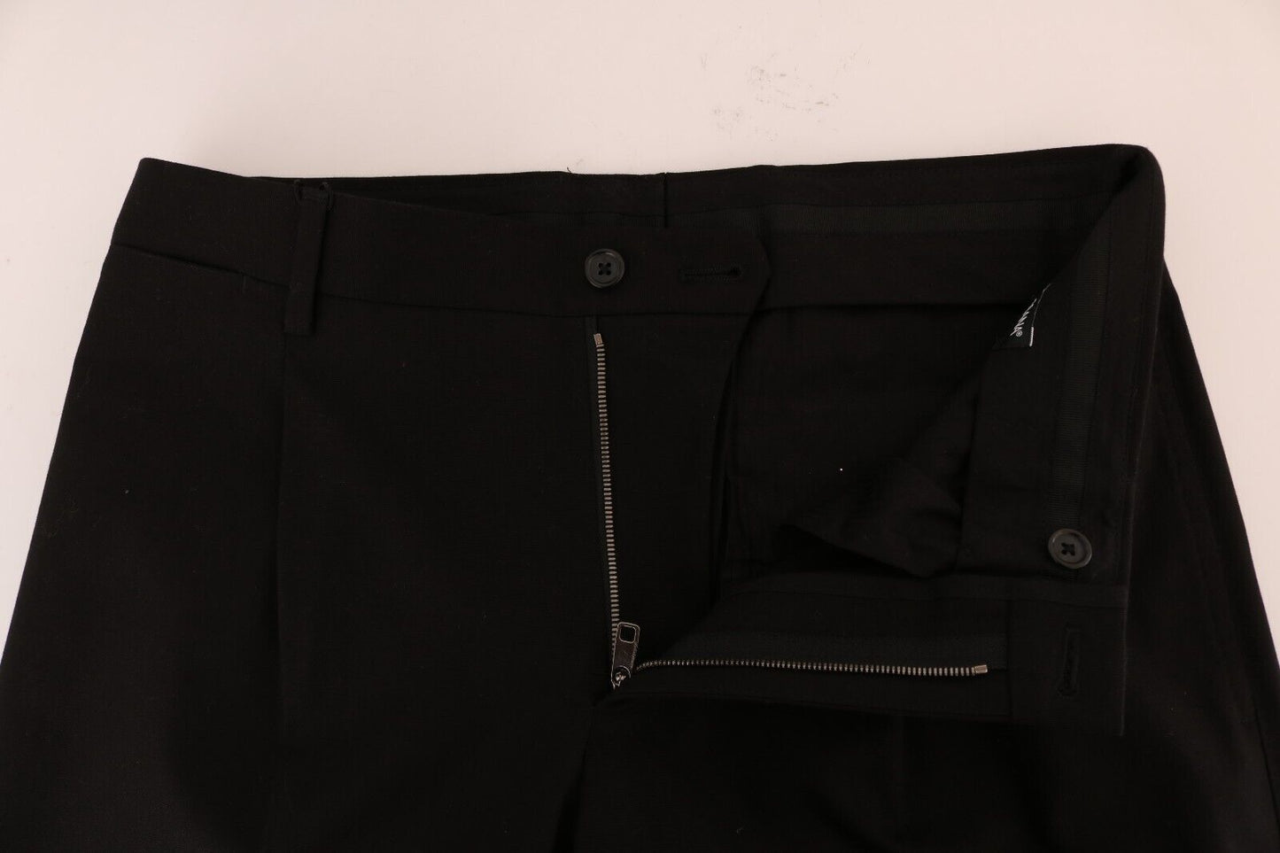 Dolce &amp; Gabbana Pantalon droit en coton noir pour homme