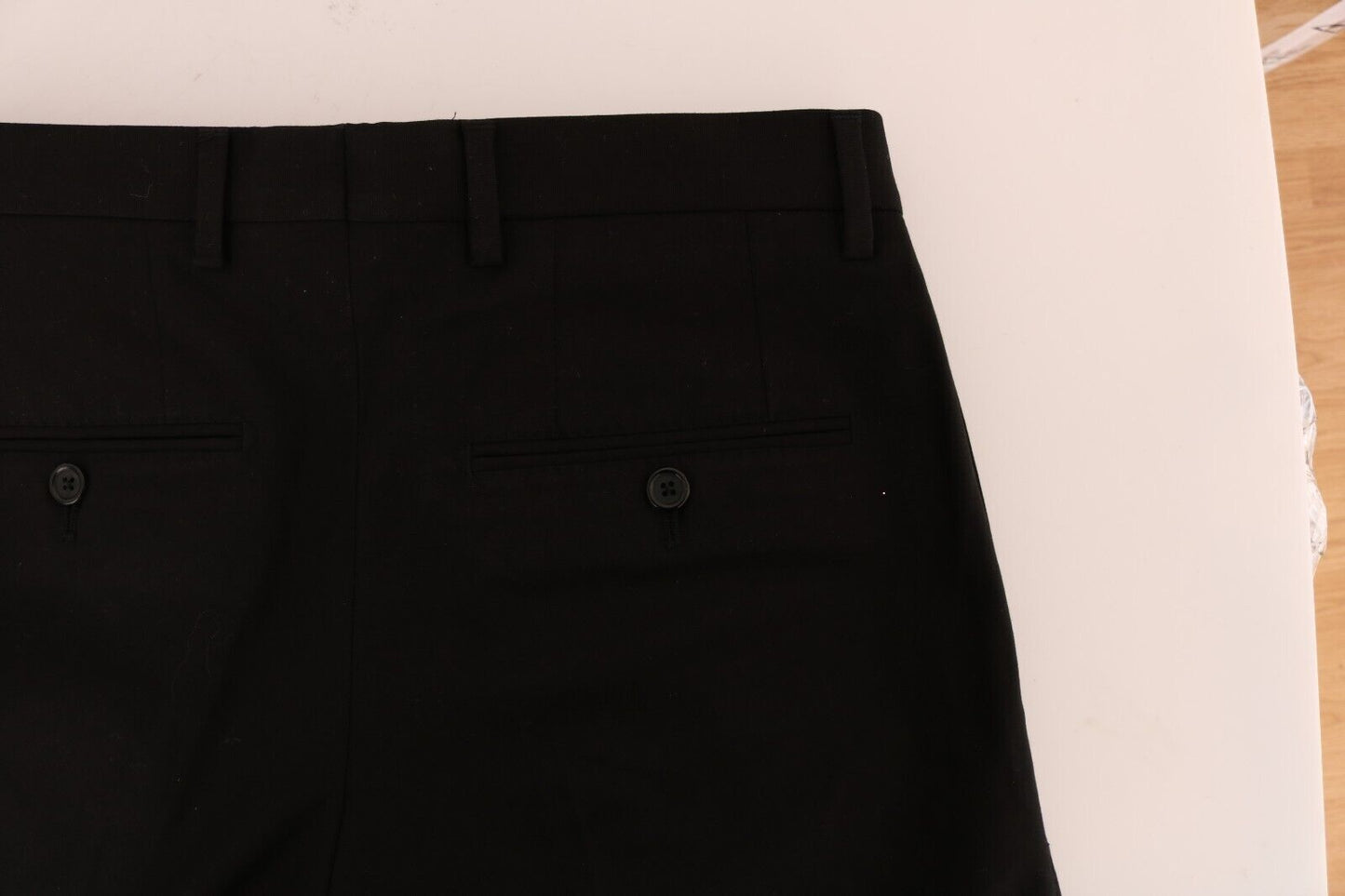 Dolce &amp; Gabbana Schwarze gerade Herrenhose aus Baumwolle