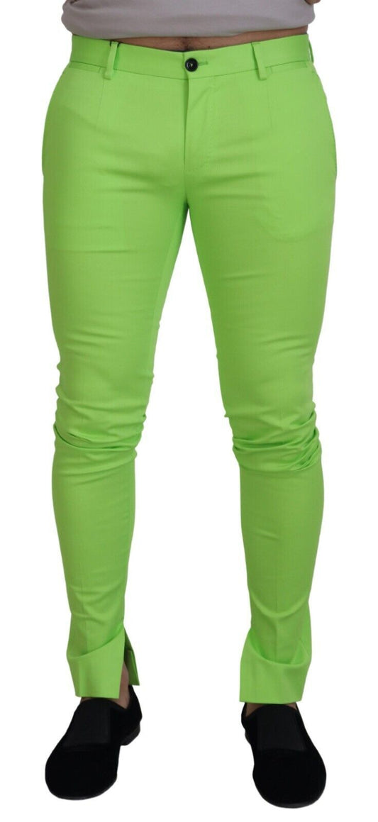 Dolce &amp; Gabbana Pantalon skinny en coton vert clair pour homme