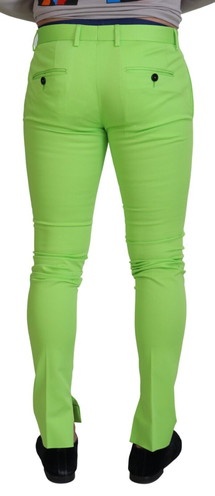 Dolce &amp; Gabbana Pantalon skinny en coton vert clair pour homme