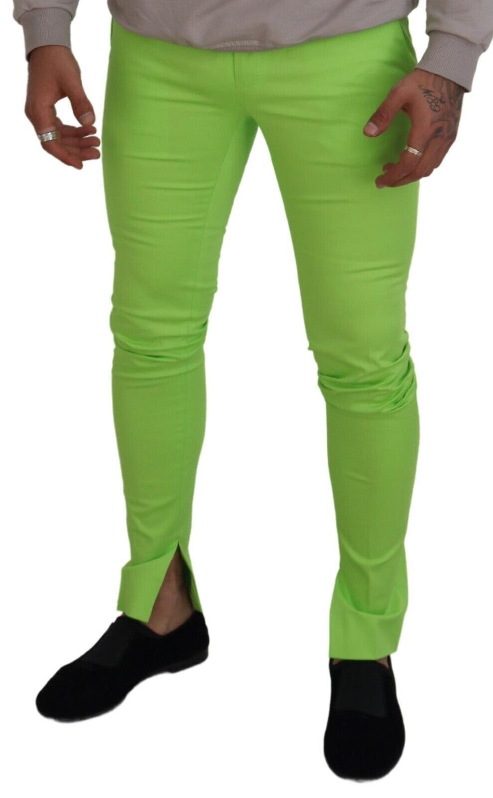 Dolce &amp; Gabbana Pantalon skinny en coton vert clair pour homme