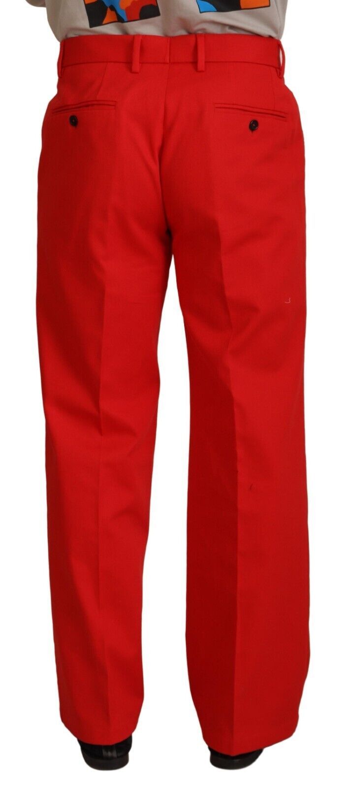 Dolce &amp; Gabbana Pantalon droit rouge en coton pour homme