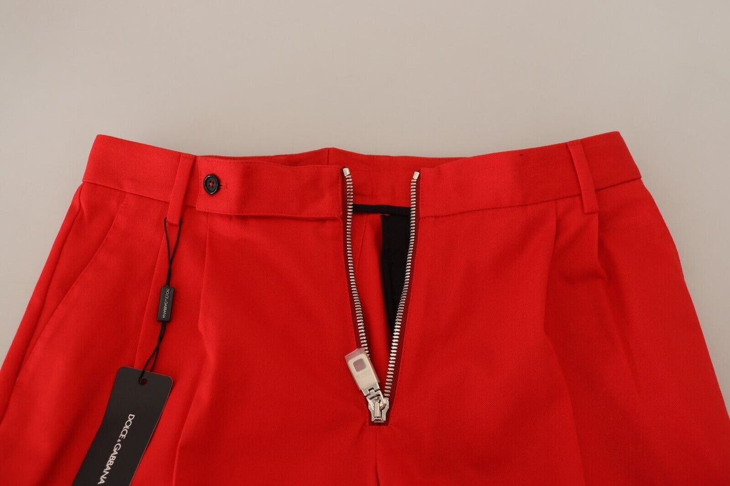 Dolce &amp; Gabbana Pantalon droit rouge en coton pour homme