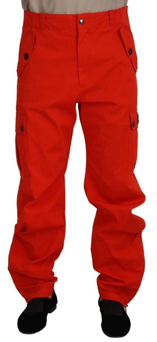 Dolce &amp; Gabbana Pantalon cargo rouge pour homme Pantalon en coton