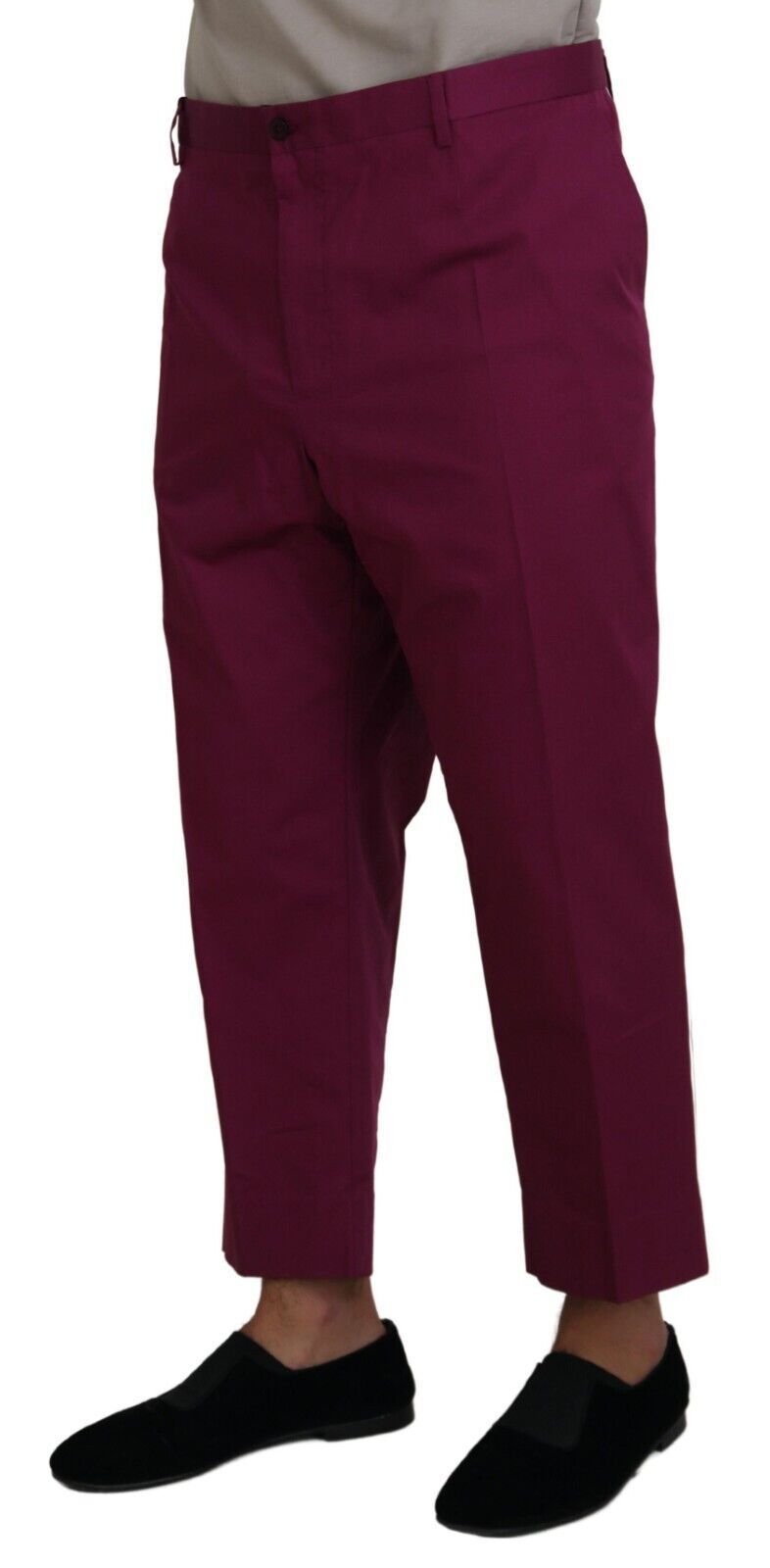 Dolce &amp; Gabbana Pantalon en coton magenta avec poche à logo DG