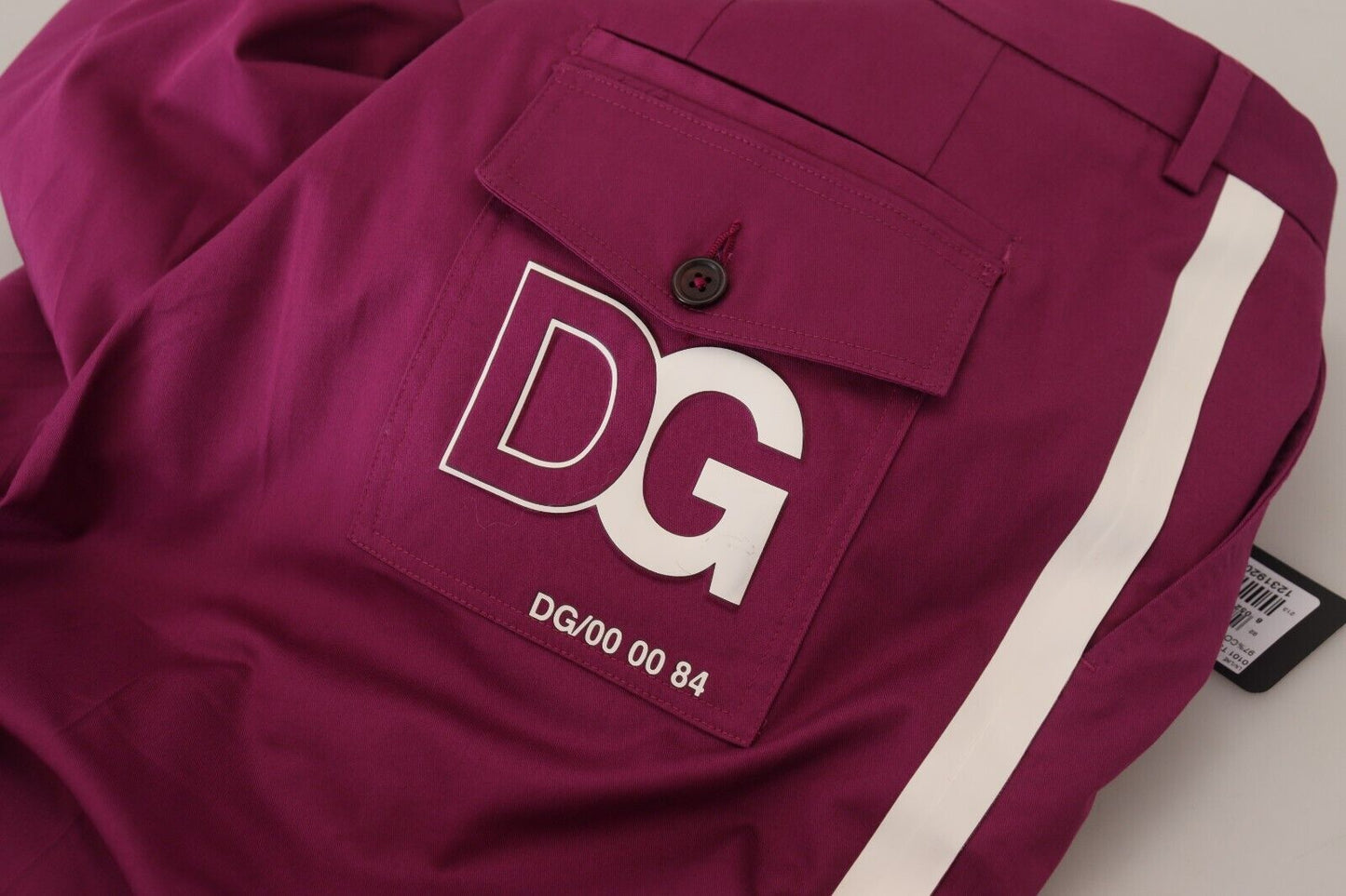 Dolce &amp; Gabbana Pantalon en coton magenta avec poche à logo DG