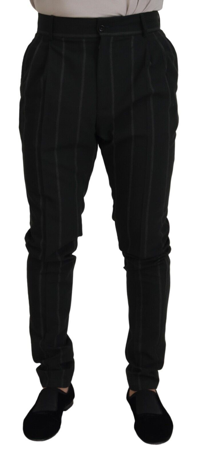 Dolce &amp; Gabbana Pantalon Homme Rayé Noir Pantalon En Coton