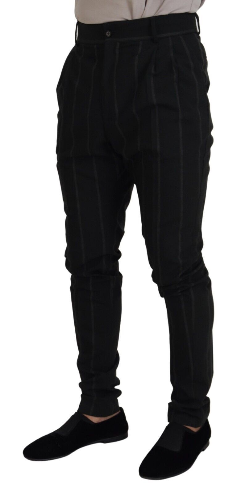 Dolce &amp; Gabbana Pantalon Homme Rayé Noir Pantalon En Coton