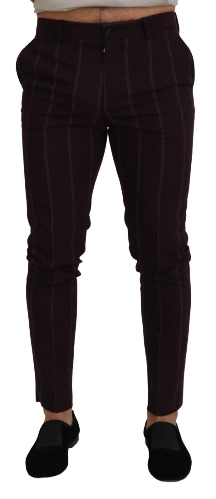 Dolce &amp; Gabbana Pantalon homme rayé marron Pantalon en coton