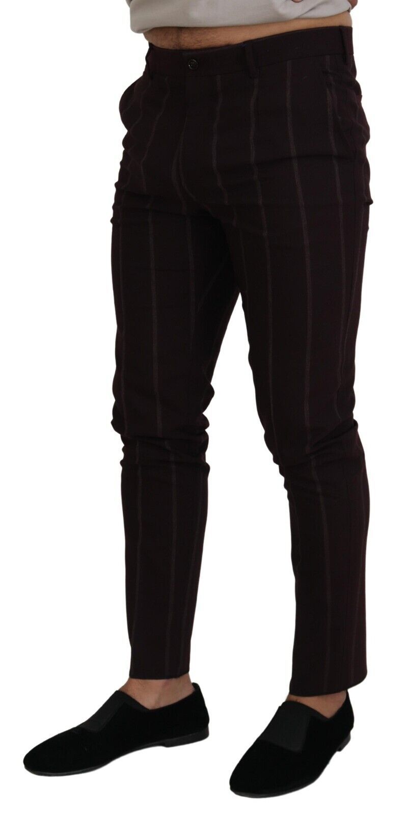 Dolce &amp; Gabbana Pantalon homme rayé marron Pantalon en coton