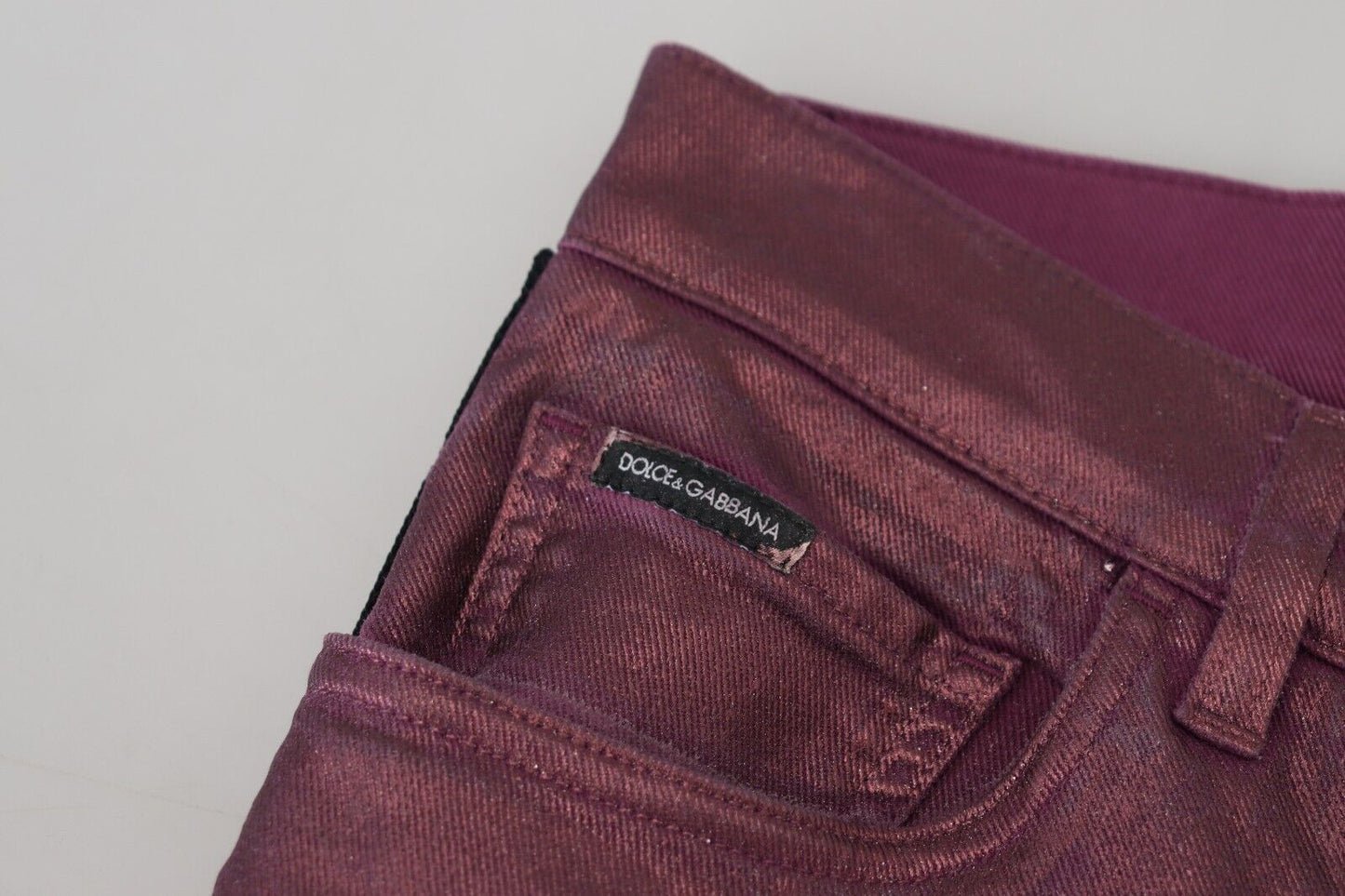 Dolce &amp; Gabbana Magenta Coton Hommes Casual Harnais Denim Jeans