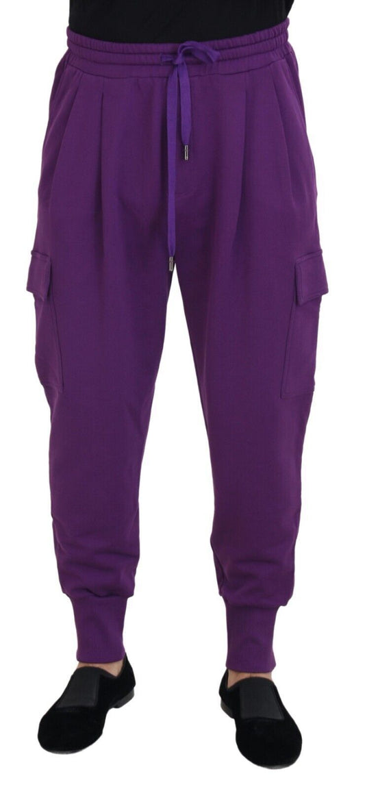 Pantalon de jogging cargo en coton violet Dolce &amp; Gabbana