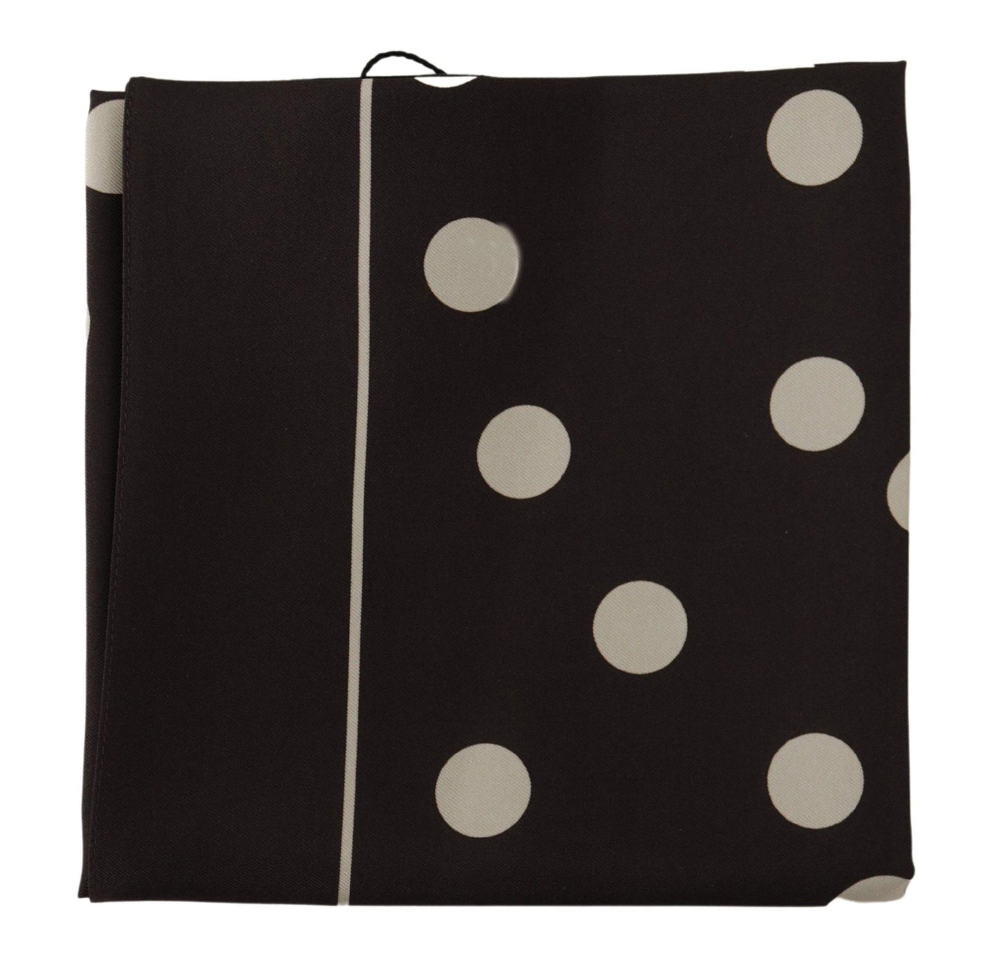 Dolce &amp; Gabbana Foulard mouchoir bandana carré à pois en soie noire