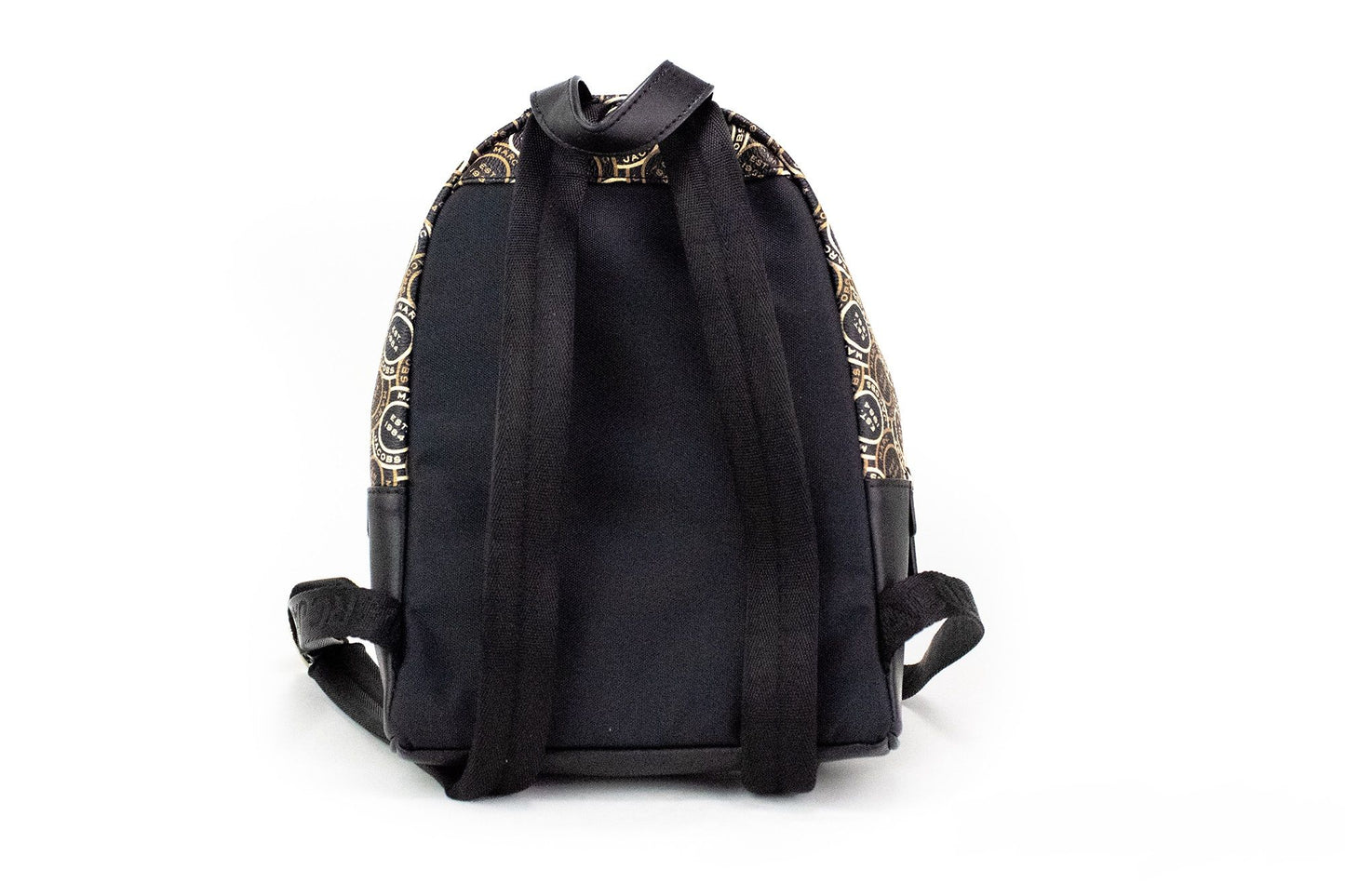 Marc Jacobs Signet Mini sac à dos à bandoulière en cuir imprimé avec logo noir