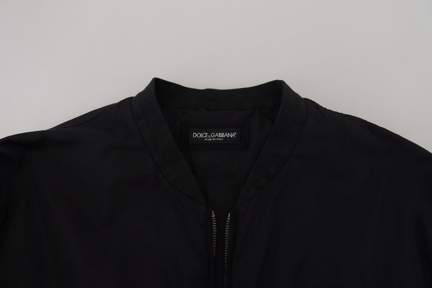 Dolce &amp; Gabbana Blouson aviateur zippé à logo en nylon noir