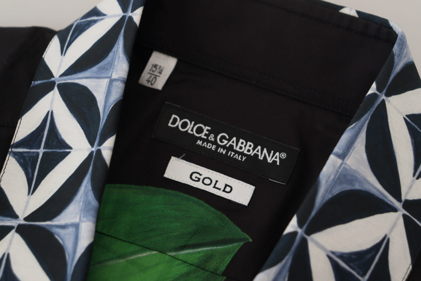 Dolce &amp; Gabbana – Mehrfarbiges, schmales, goldfarbenes Blumenhemd