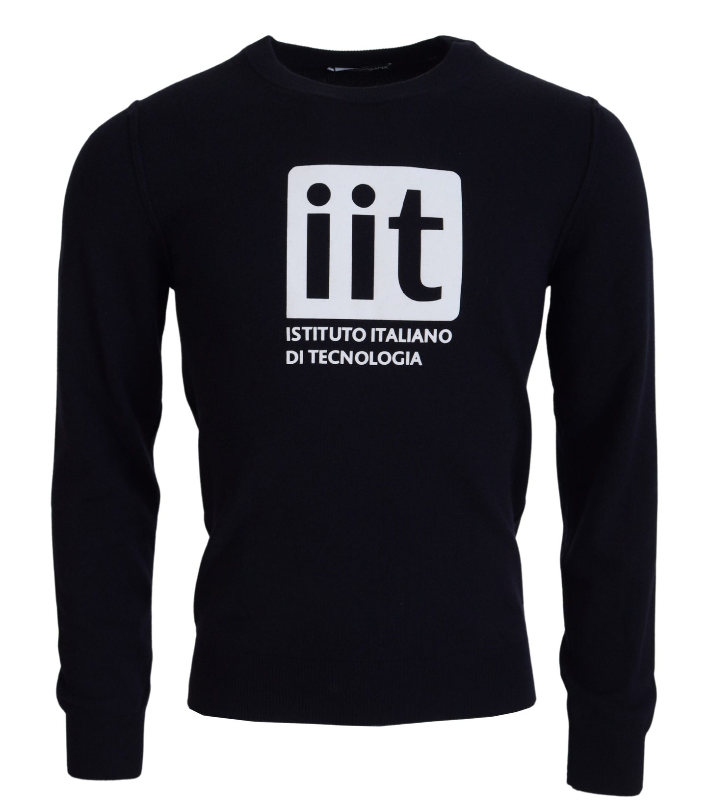 Dolce &amp; Gabbana Blauer Kaschmir-Pullover mit iit-Print