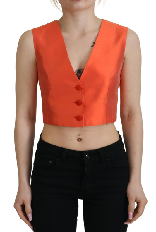 Dolce &amp; Gabbana Gilet sans manches orange Débardeur court