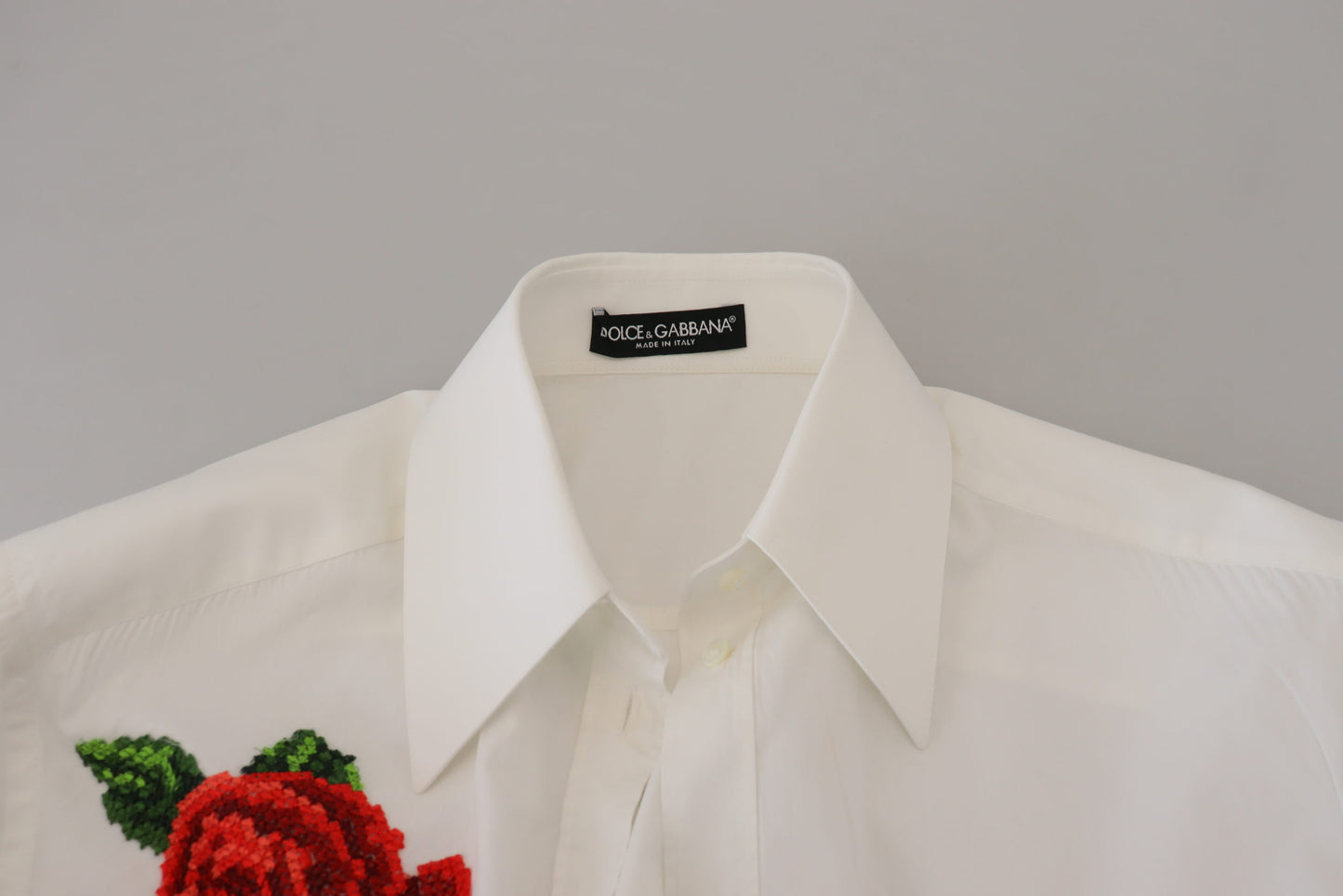 Dolce &amp; Gabbana Haut de chemise brodé de fleurs en coton blanc