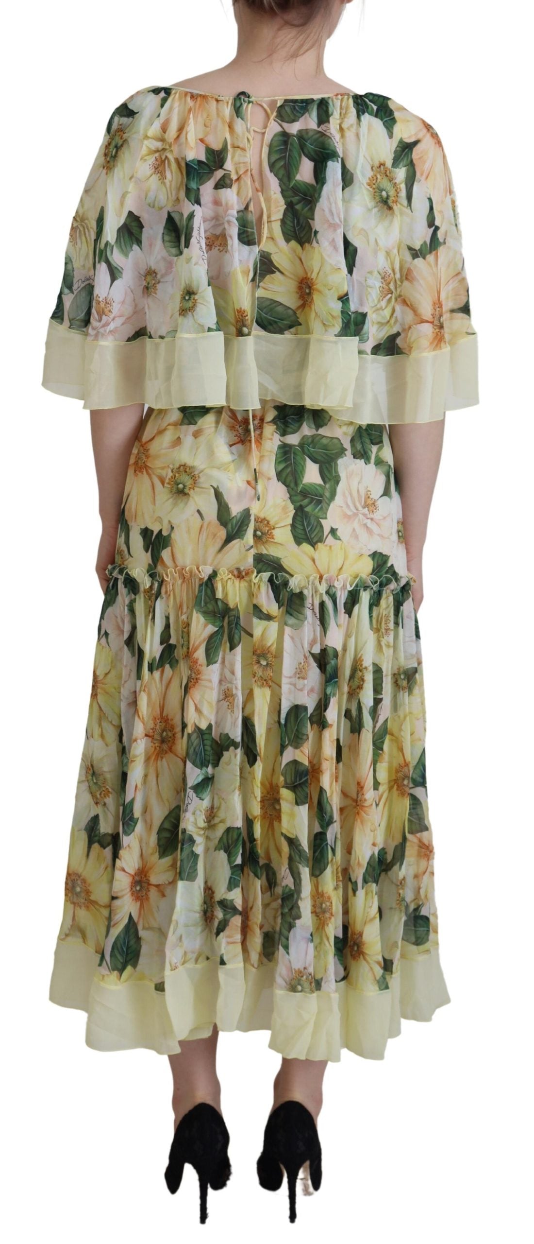 Dolce & Gabbana Floral Silk Pleated Maxi Dress