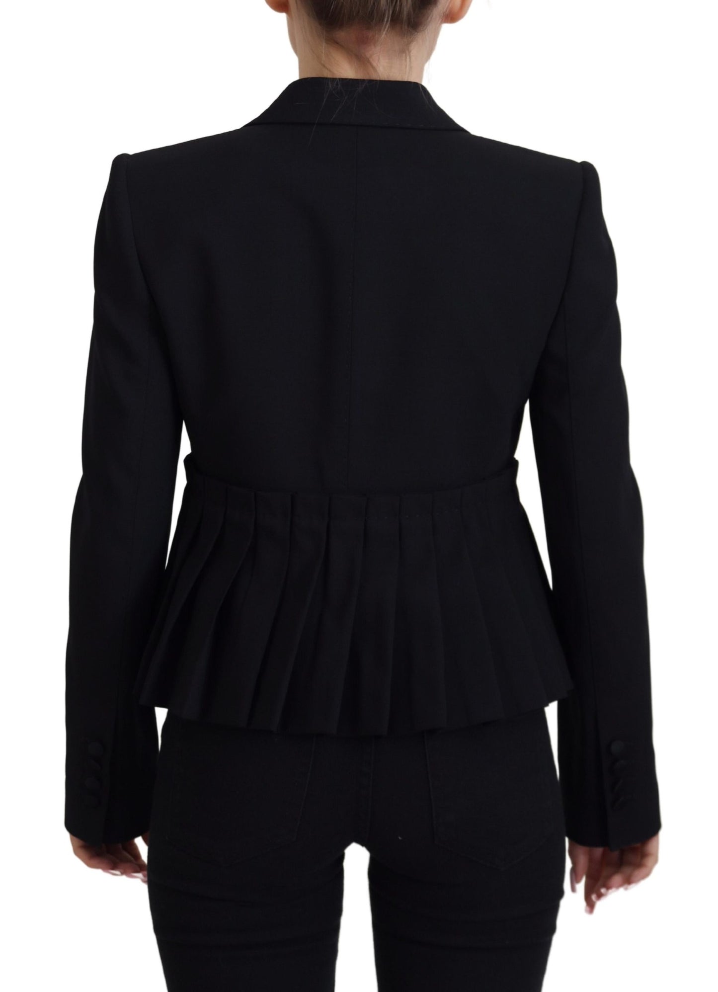 Schwarze einreihige Blazer-Wolljacke von Dolce &amp; Gabbana