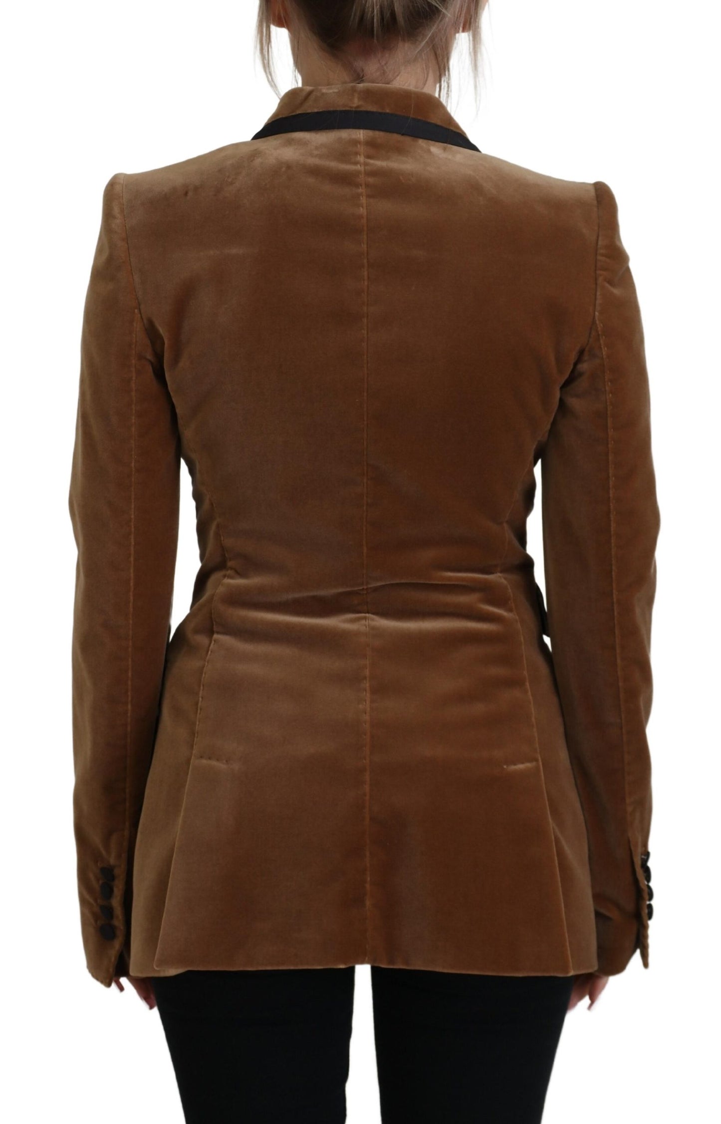 Dolce &amp; Gabbana Veste en coton blazer croisé marron