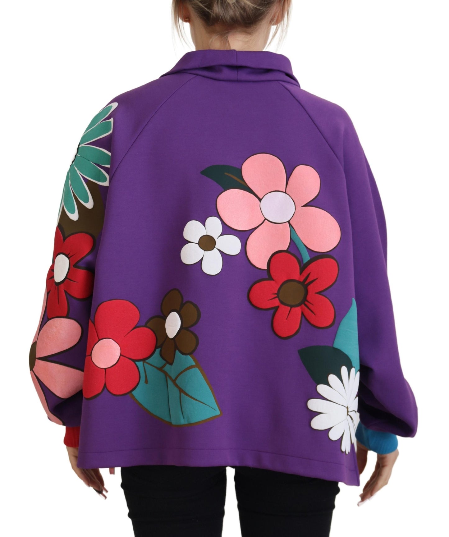 Dolce &amp; Gabbana Lila Pullover aus Baumwolle mit Blumendruck