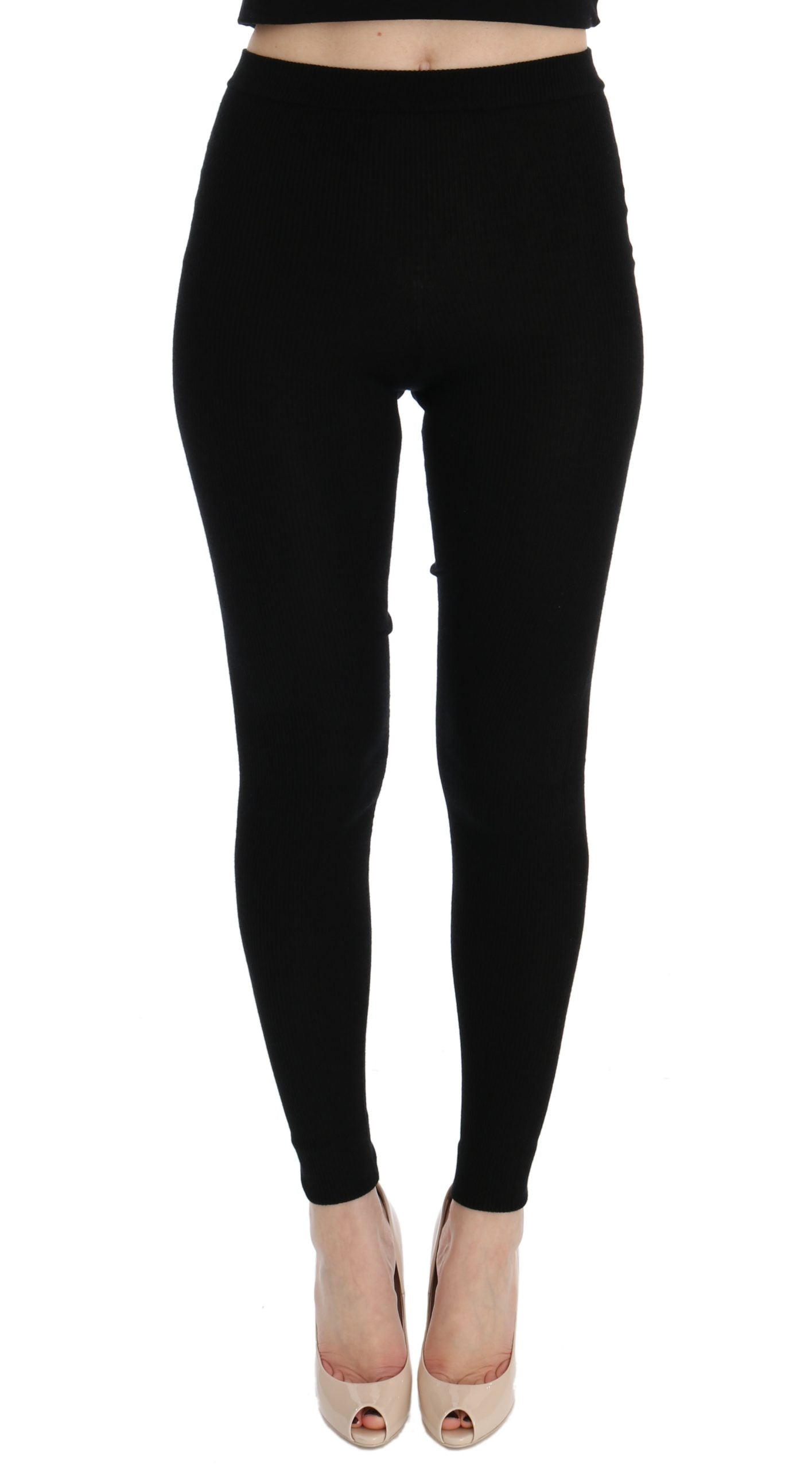 Dolce &amp; Gabbana Pantalon en cachemire noir coupe slim pour femme