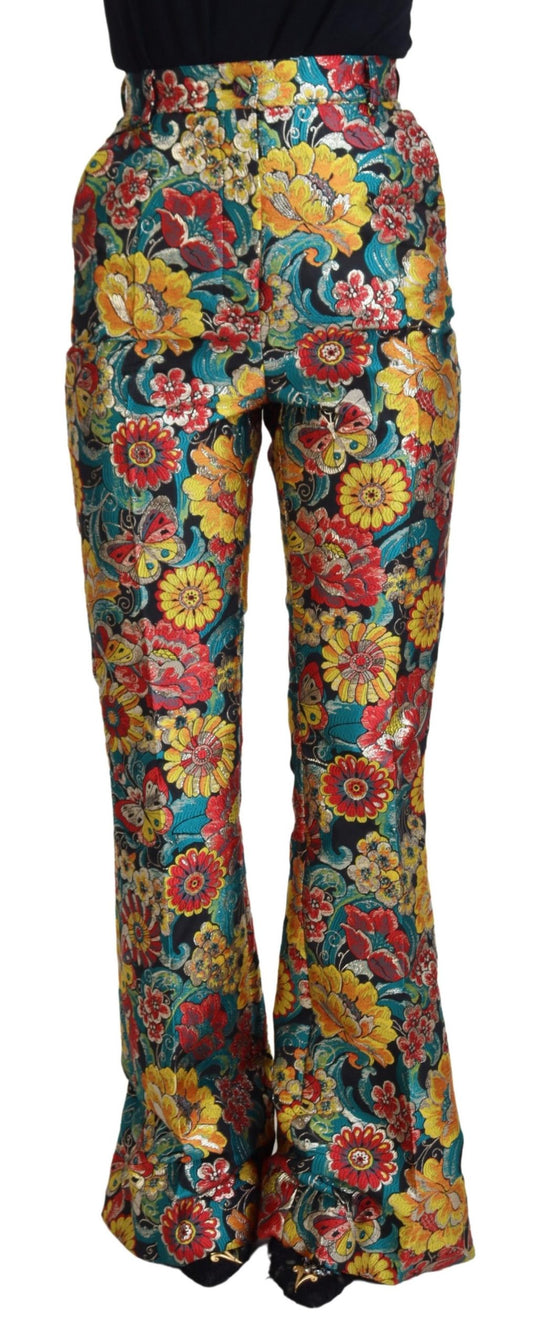 Dolce &amp; Gabbana Pantalon évasé à fleurs multicolores pour femmes