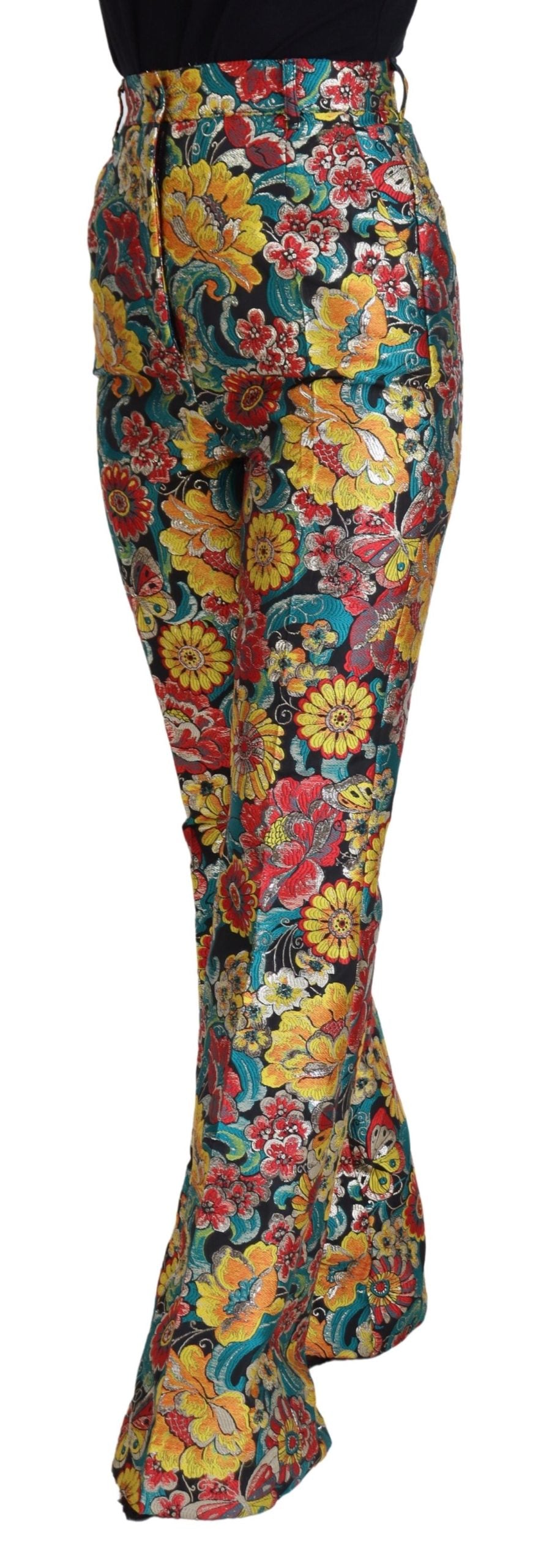 Dolce &amp; Gabbana Pantalon évasé à fleurs multicolores pour femmes