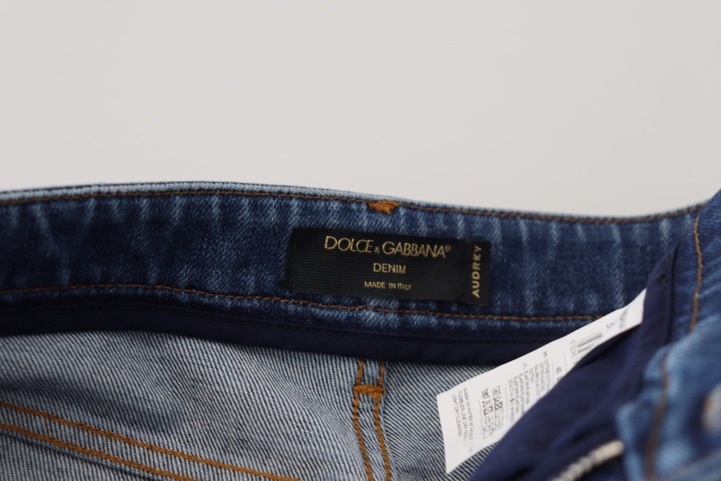 Dolce &amp; Gabbana Jean skinny taille haute en coton bleu