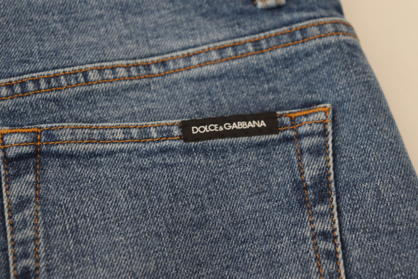 Dolce &amp; Gabbana Jean skinny taille haute en coton bleu