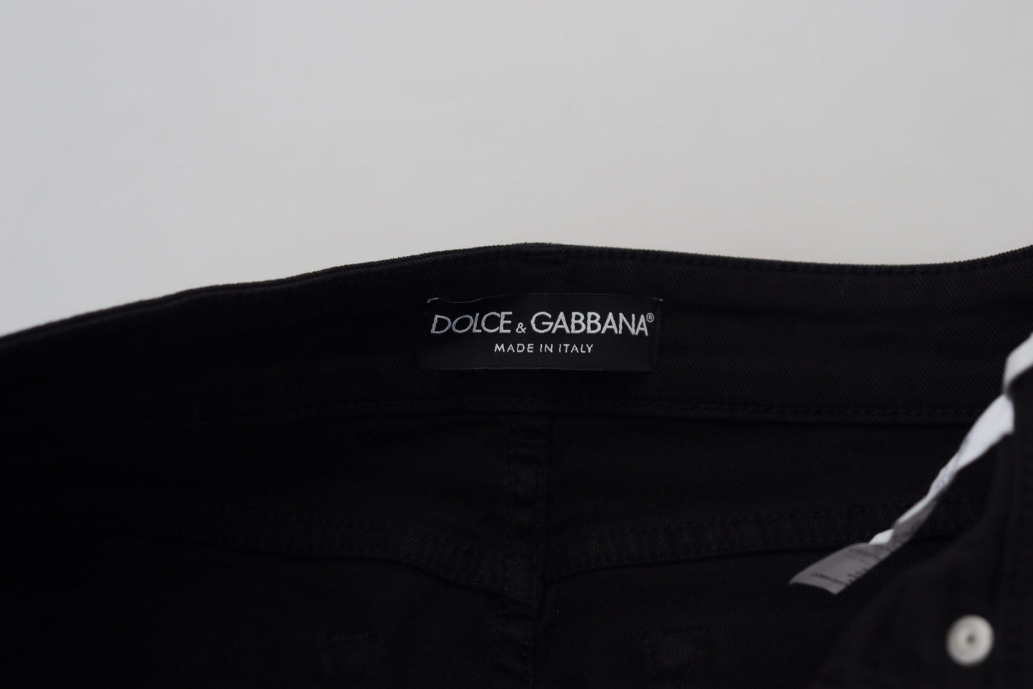 Dolce &amp; Gabbana – Schwarze, schmal geschnittene Denim-Jeans aus Baumwolle mit mittlerer Taille