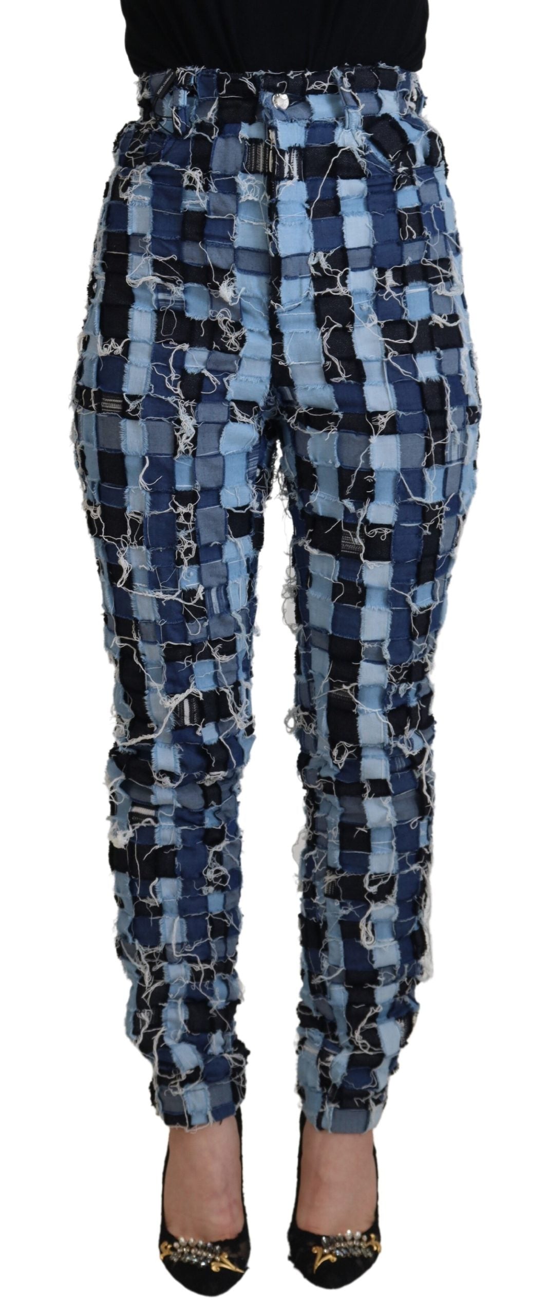 Dolce &amp; Gabbana Mehrfarbige Patchwork-Jeans aus Baumwolldenim