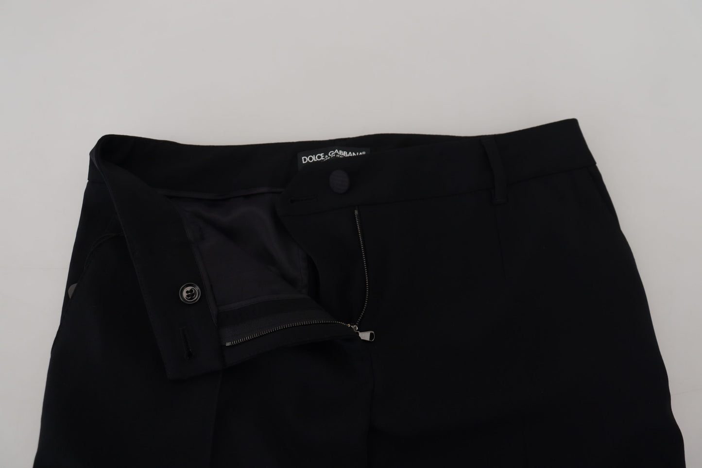 Dolce &amp; Gabbana Pantalon en laine fuselé noir pour femme