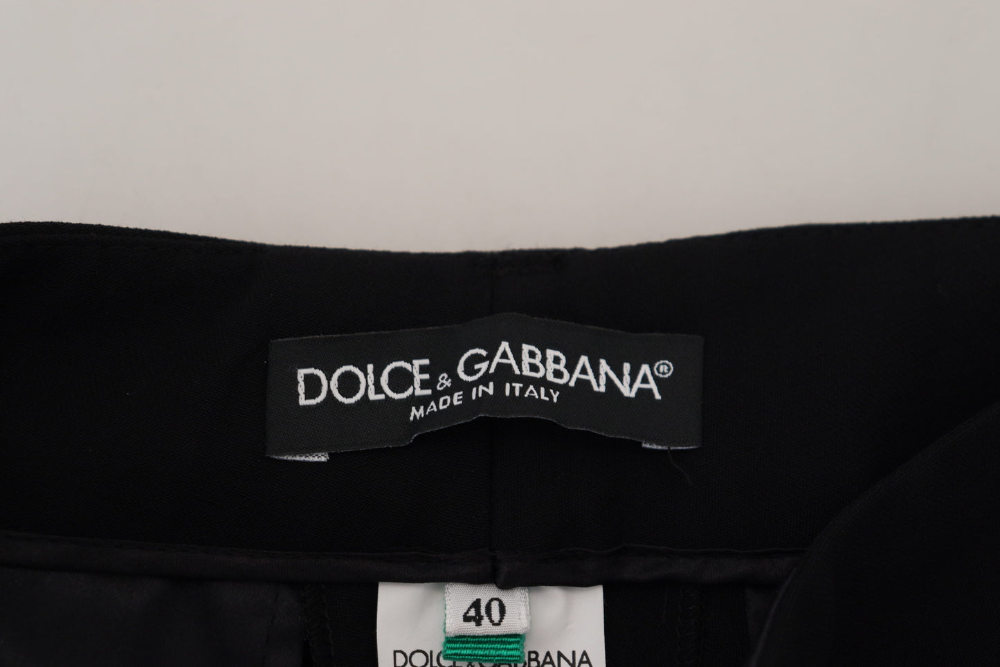 Dolce &amp; Gabbana Pantalon en laine fuselé noir pour femme