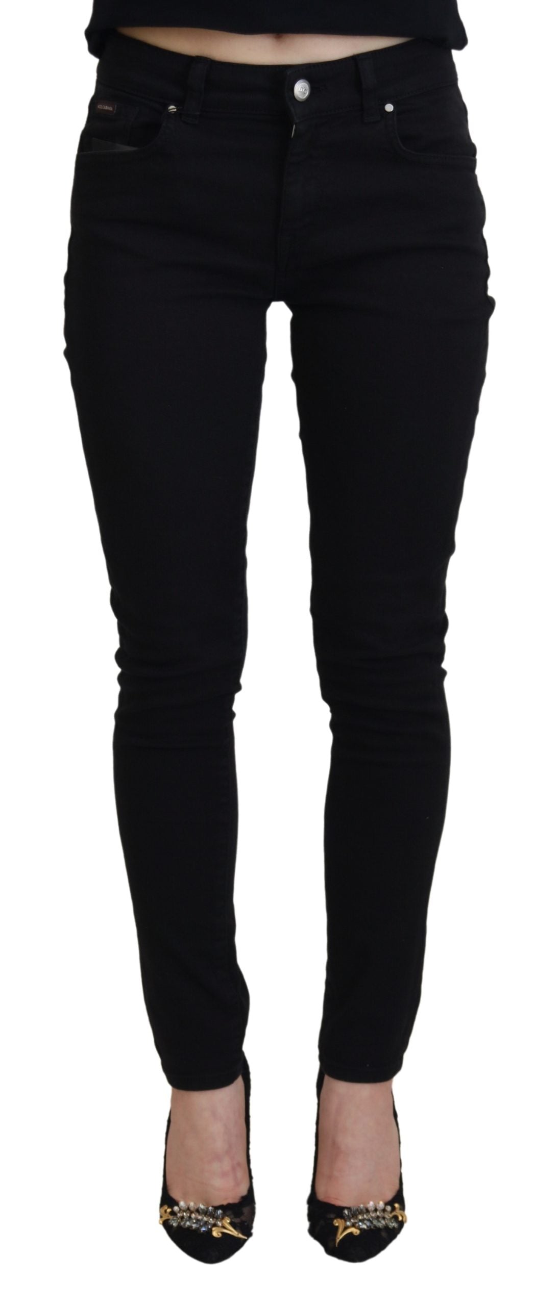 Dolce &amp; Gabbana Jean skinny en coton noir pour femme