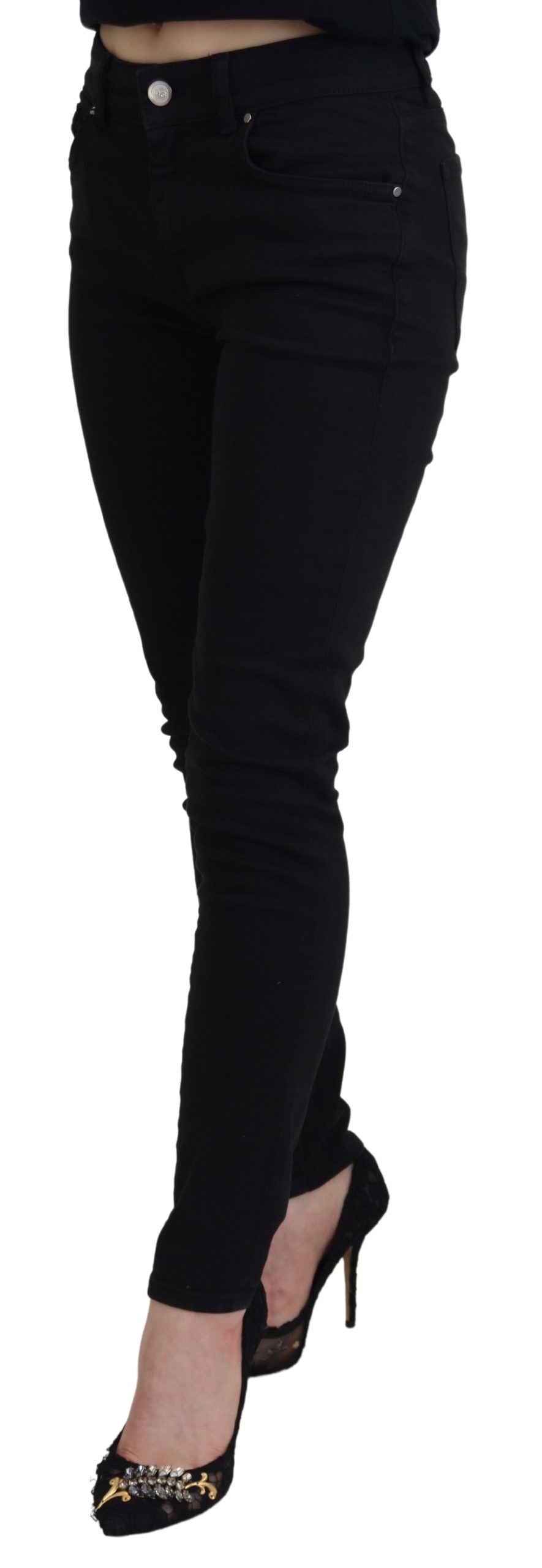 Dolce &amp; Gabbana Jean skinny en coton noir pour femme