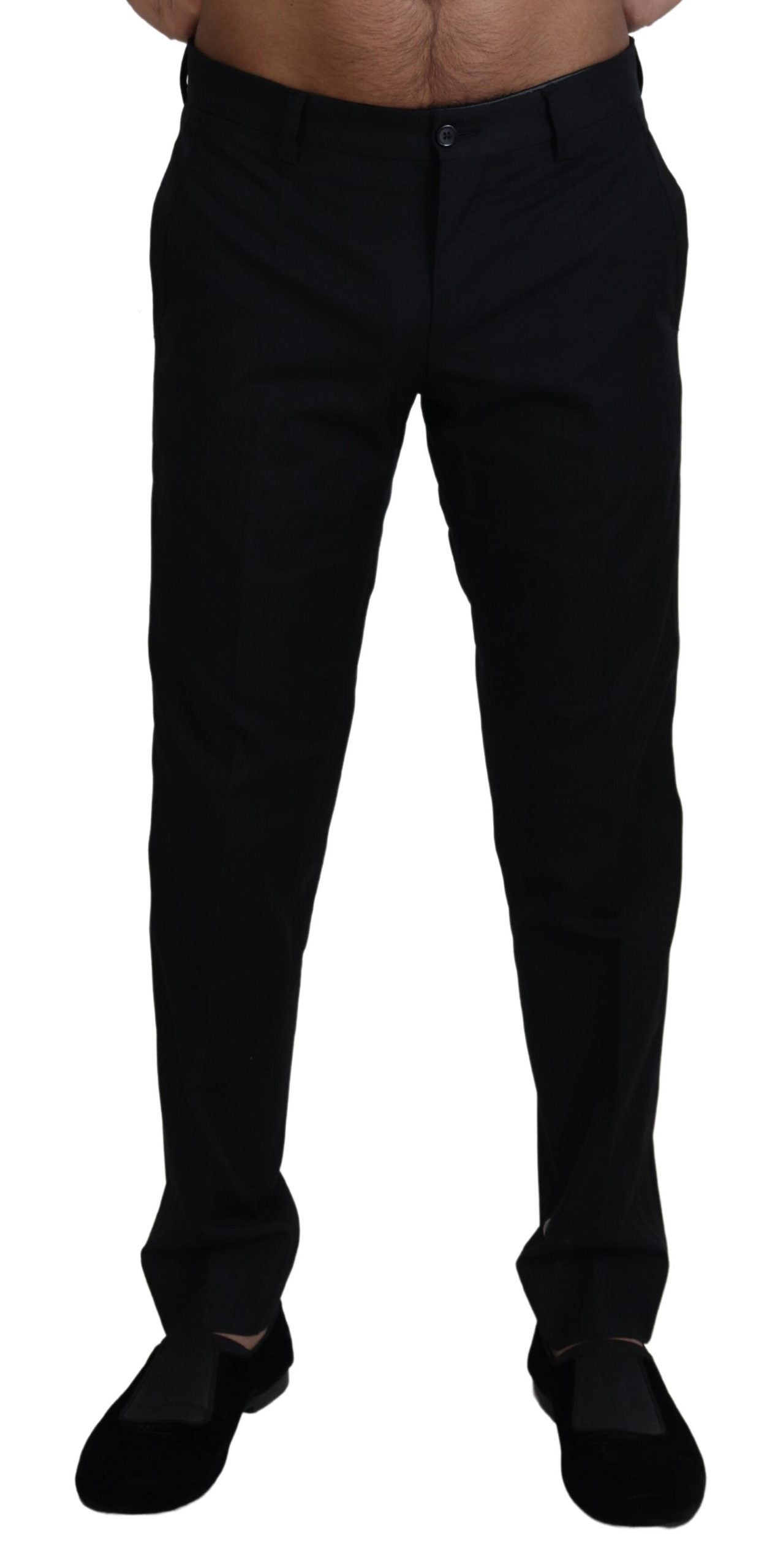 Dolce &amp; Gabbana Pantalon chino noir en coton formel