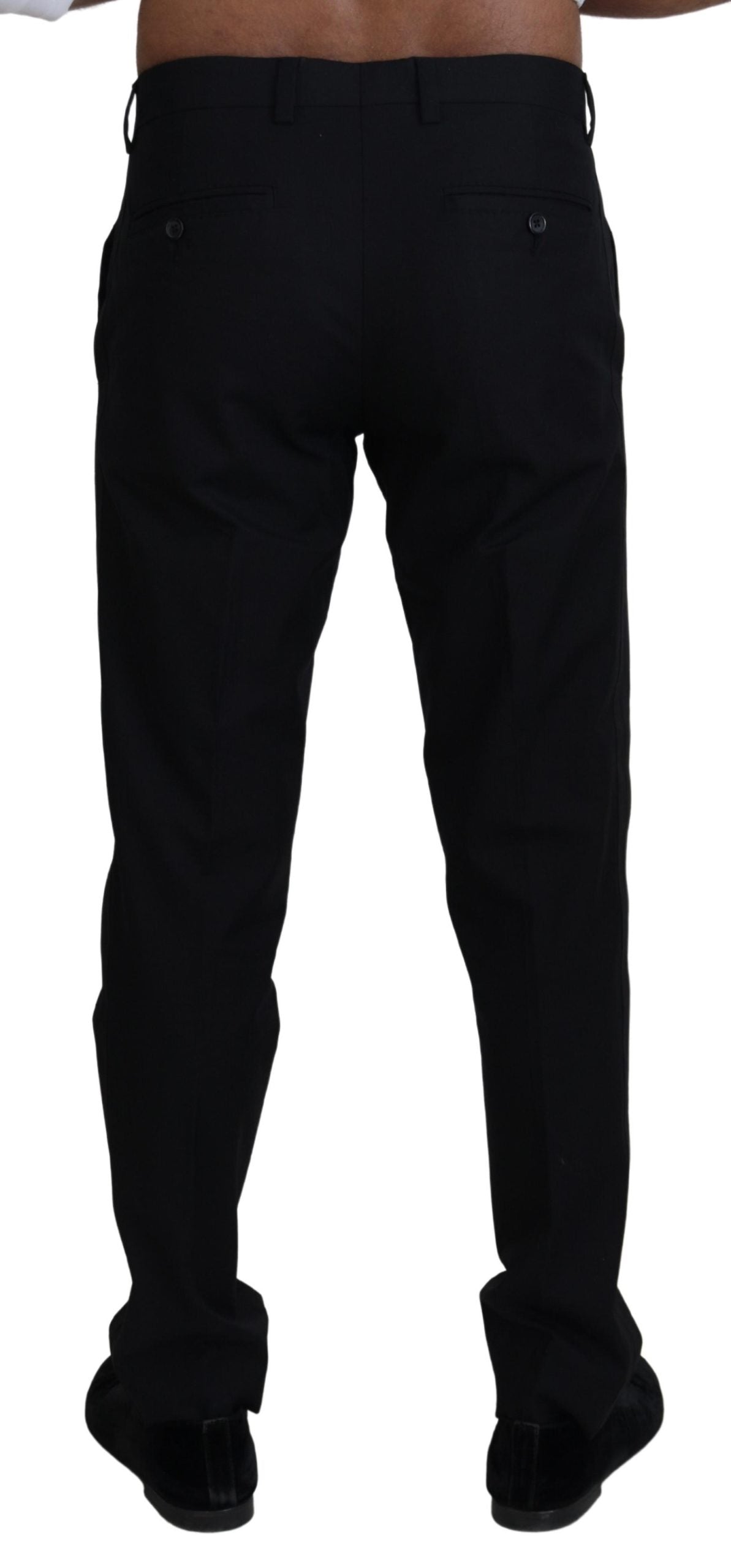 Dolce &amp; Gabbana Pantalon chino noir en coton formel