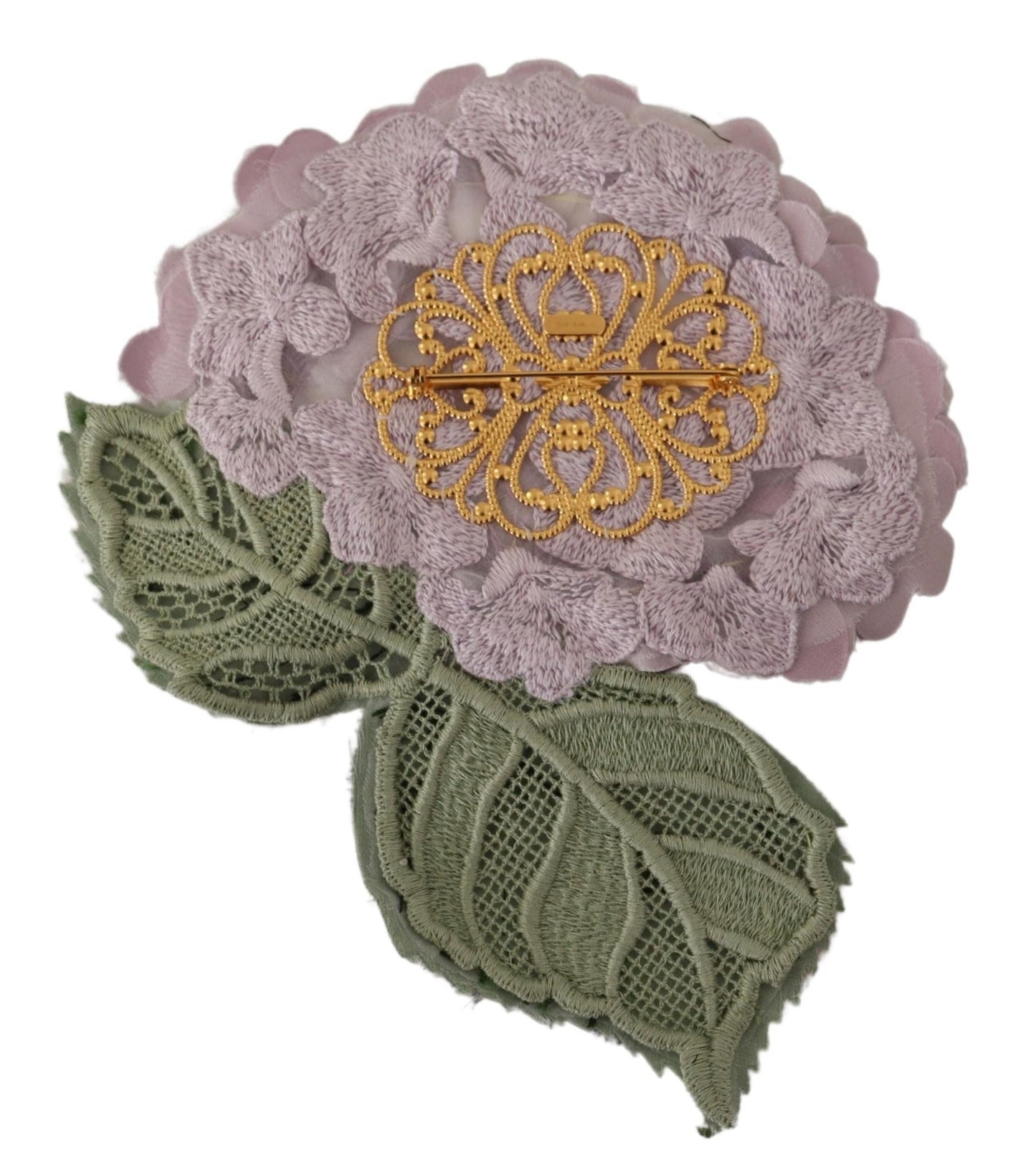 Dolce & Gabbana Elegant Purple Floral Silk Blend Brooch